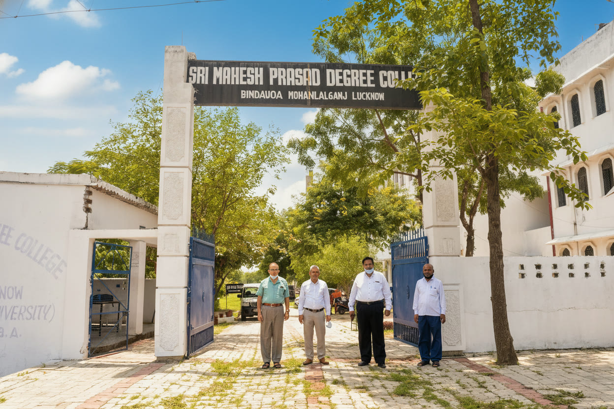 Faculty at the college gate